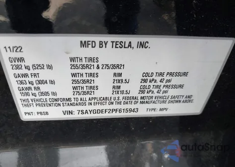 2023 Tesla Model Y Performance Dual Motor All-Wheel Drive from USA, damaged, VIN 7SAYGDEF2PF615943